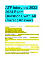 ATF Interview 2023- 2024 Exam  Questions with All  Correct Answers