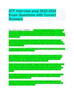 ATF interview prep 2023-2024  Exam Questions with Correct  Answers