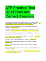 ATF Practice Test  Questions and Correct Answers