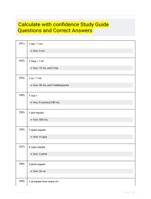 Calculate with confidence Study Guide Questions and Correct Answers