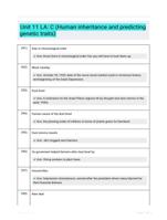 Unit 11 LA: C (Human inheritance and predicting genetic traits)