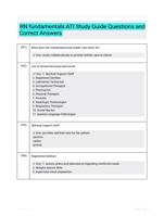 RN fundamentals ATI Study Guide Questions and Correct Answers