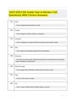 2023-2024 5th Grade Year-in-Review |163 Questions| With Correct Answers.