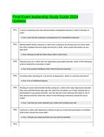 FInal Exam leadership Study Guide 2024 Updates