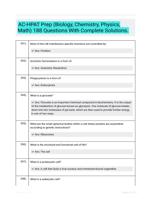 AC-HPAT Prep Study Guide Questions and Correct Answers