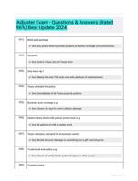 Adjuster exam practice questions & answers 2024