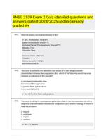 RNSG 2539 Exam 2 Quiz (detailed questions and answers)(latest 2024/2025 update)already graded A+