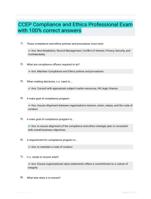 CCEP Compliance and Ethics Professional Exam with 100% correct answers