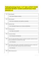 Pathophysiology Exam 1-UT Tyler LATEST  EXAM SESSION NEWEST EXAM GUARANTEED PASS GRADED A+