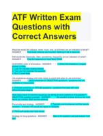 ATF Written Exam Expert Verified Questions and Answers 100% pass Guaranteed