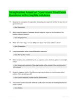 Straighterline American Government Final Exam Questions with complete solutions