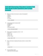 ILTS 305 Elementary Education Content Test 2023 Study Guide Questions and Correct Answers