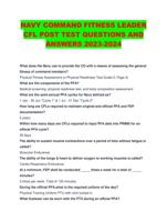 NAVY COMMAND FITNESS LEADER CFL POST TEST QUESTIONS AND ANSWERS 2023-2024