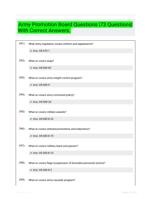 Army Promotion Board Questions |73 Questions| With Correct Answers.