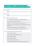 CHEM 120 EXAM 3  - Questions & Answers (Rated A+) 100% Guaranteed Best Update 2024