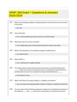 SPMT 304 Exam 1 Questions & Answers 2023/2024