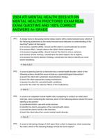 ATI MENTAL HEALTH 2023 QUESTIONS AND ANSWERS 100% VERIFIED A+ GUARANTEED