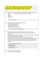 Joint Staff Operations Security (OPSEC) Questions and Answers 100% Correct