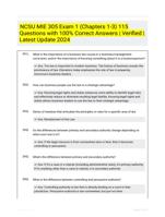 NCSU MIE 305 Exam 1 (Chapters 1-3) 115 Questions with 100% Correct Answers | Verified | Latest Update 2024