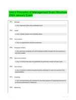 Unit 6 Principles of Management Exam Structure 2024 January Exam