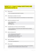 MGMT 311 - Exam 2 Hailey  QUESTIONS AND ANSWERS RATED A+