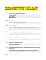 OSHA 511 General Industry QUESTIONS AND ANSWERS 100% VERIFIED A+ GUARANTEED