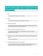 STSC Exam Study Cards Questions and Answers (Verified Answers) Latest Update  (160 Questions with answers)