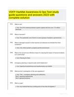 VDFP HazMat Awareness & Ops Test study guide questions and answers 2023 with complete solution