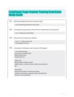 CorePower Yoga Teacher Training Final Exam Study Guide