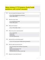 Mesa Airlines E175 Systems Study Guide questions with correct answers