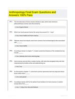 Anthropology Final Exam Questions and Answers 100% Pass