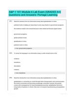 A&P 1 101 Module 6 Lab Exam (GRADED A+) Questions and Answers- Portage Learning