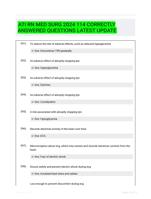 ATI RN MED SURG 2024 114 CORRECTLY ANSWERED QUESTIONS LATEST UPDATE