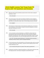 Life & Health License Test Texas Exam FX Exams with 153 Questions and Answers