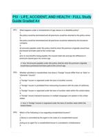 PSI - LIFE, ACCIDENT, AND HEALTH - FULL EXAM QUESTIONS (75 TERMS) WITH VERIFIED DEFINITIONS UPDATED 2024