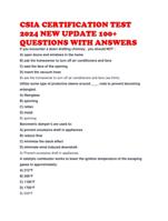 CSIA CERTIFICATION TEST 2024 NEW UPDATE 100+ QUESTIONS WITH ANSWERS