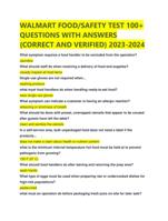 WALMART FOOD/SAFETY TEST 100+ QUESTIONS WITH ANSWERS {CORRECT AND VERIFIED} 2023-2024