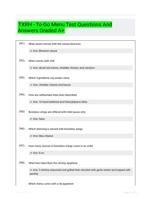 TXRH - To-Go Menu Test Questions And Answers Graded A+