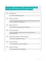 Beginselen accountancy samenvatting Study Guide Questions and Correct Answers