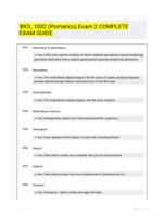 BIOL 1002 (Pomarico) Exam 2 COMPLETE EXAM GUIDE