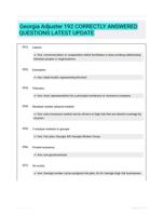 Georgia Adjuster 192 CORRECTLY ANSWERED QUESTIONS LATEST UPDATE