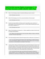 SOUTHCOM Human Rights Awareness (1 hr) Pre-Test Answers (J3SN-US649) 100% Pass