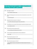 NCCER Electrical module 5 (NEC) Questions & Answers Solved 100% Correct!!