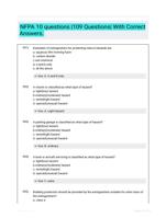 NFPA 10 questions |109 Questions| With Correct Answers.