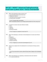 NR 507 / NR507: Advanced Pathophysiology Final Exam (Latest 2024 / 2025) Chamberlain