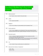 AORN Periop 101 Final Exam Study Guide Questions and Answers (2023) (Verified Answers)