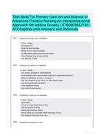 Test Bank For Primary Care Art and Science of Advanced Practice Nursing An Interprofessional Approach 5th edition Dunphy | 9780803667181 | All Chapters with Answers and Rationals