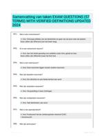 Samenvatting van taken EXAM QUESTIONS (57 TERMS) WITH VERIFIED DEFINITIONS UPDATED 2024