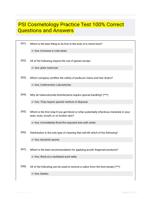 PSI Cosmetology Practice Test 100% Correct Questions and Answers