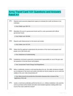 Army Travel Card 101 Questions and Answers Rated A+